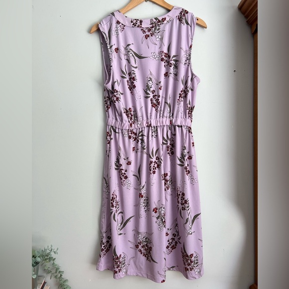 Joe Fresh Purple Floral Sleeveless V-Neck Sundress Large Women's - Picture 2 of 5
